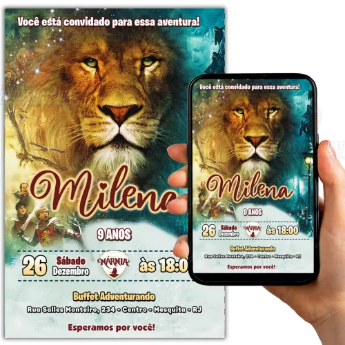Convite Digital As Crônicas de Nárnia