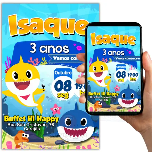 Convite Digital Baby Shark