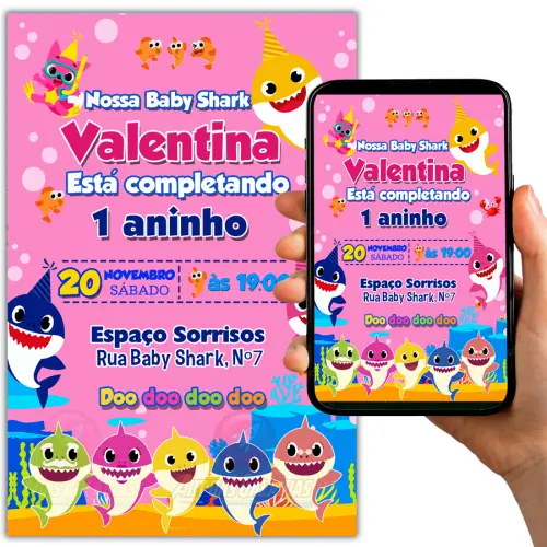 Convite Digital Baby Shark