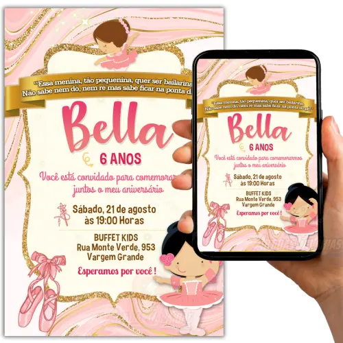 Convite Digital Bailarina