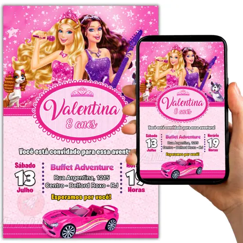 Convite Digital Barbie