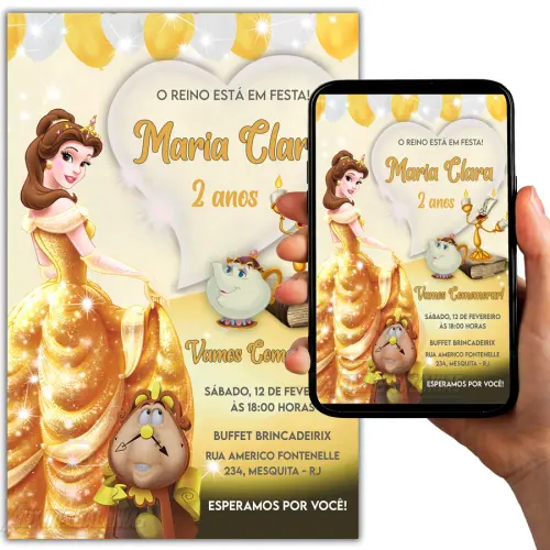 Convite Digital A Bela e a Fera