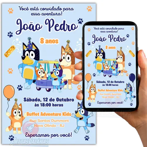 Convite Digital Bluey