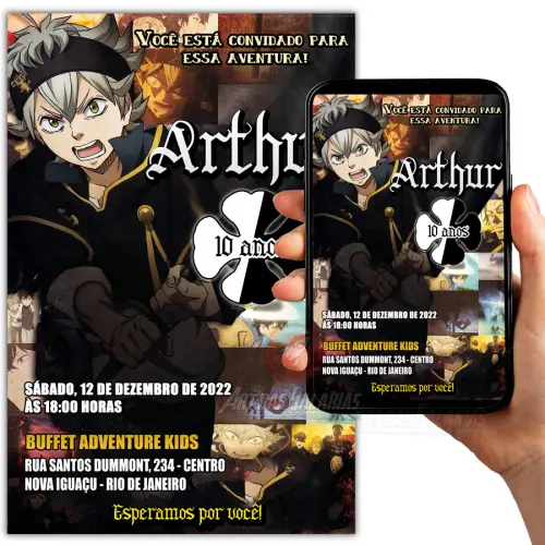 Convite Digital Black Clover