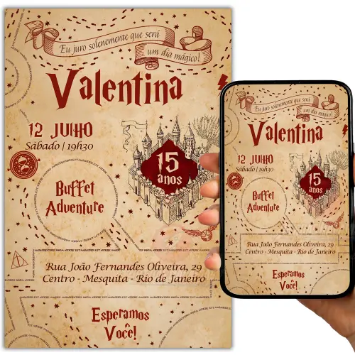 Convite Digital Harry Potter