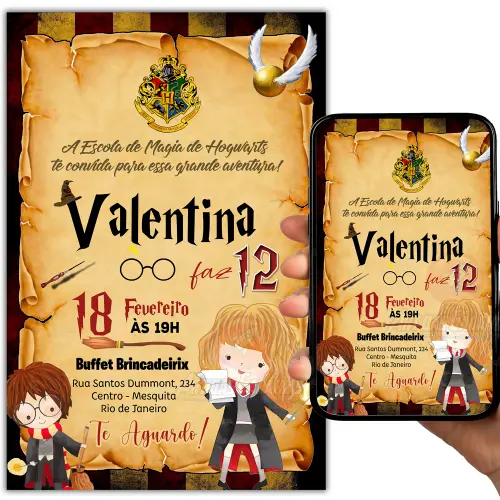 Convite Digital Harry Potter