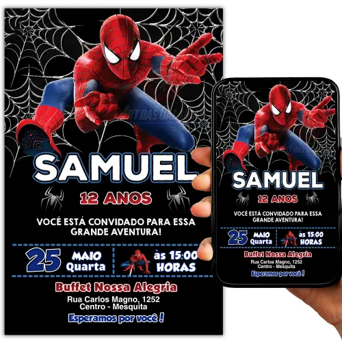 Convite Digital Homem Aranha