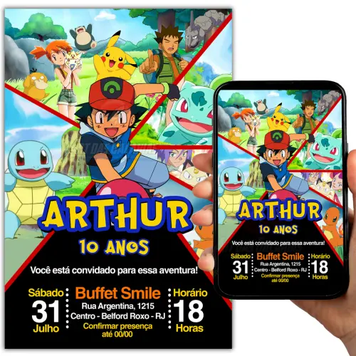 Convite Digital Pokémon