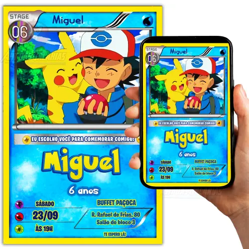 Convite Digital Pokémon