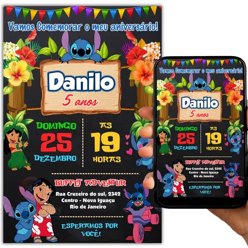 Convite Digital Stitch