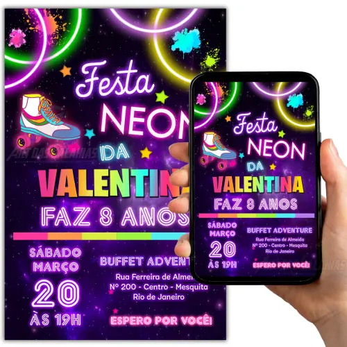 Convite Digital Neon