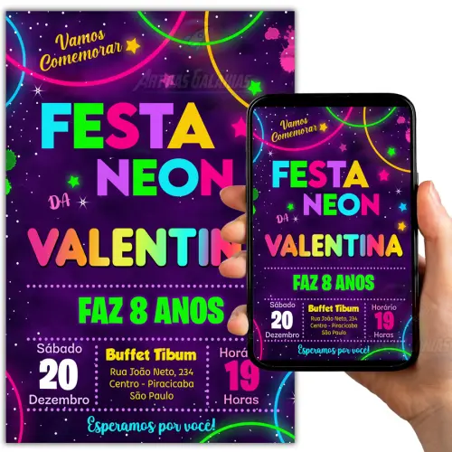 Convite Digital Neon