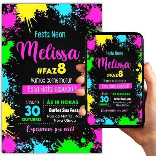 Convite Digital Neon