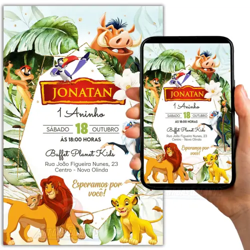 Convite Digital O Rei Leão