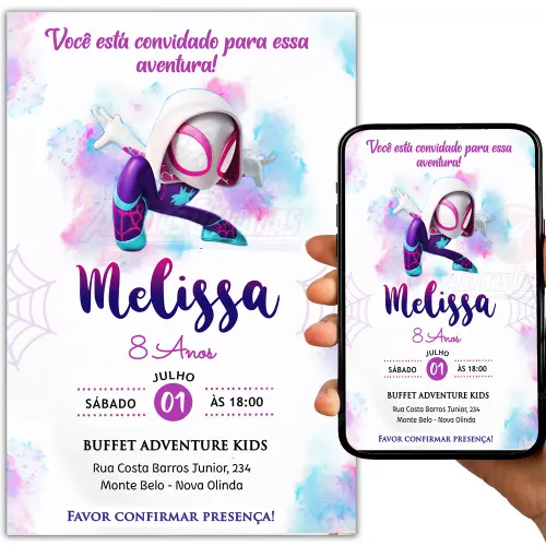 Convite Digital Spidey e Seus Amigos Espetaculares Fantasma