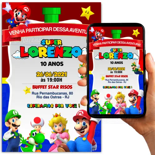 Convite Digital Super Mario