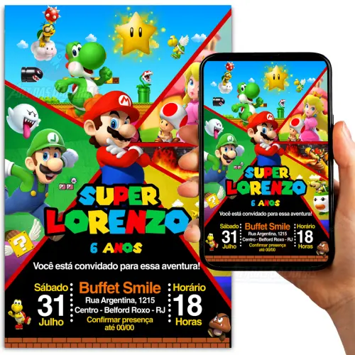 Convite Digital Super Mario
