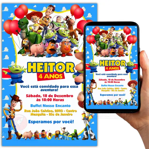 Convite Digital Toy Story