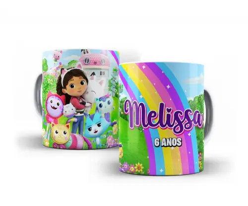 Caneca A Casa Mágica da Gabby Polímero Personalizada