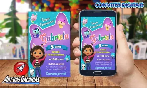 Convite Digital a Casa Mágica da Gabby