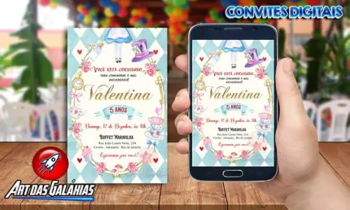 Convite Digital Alice no País das Maravilhas