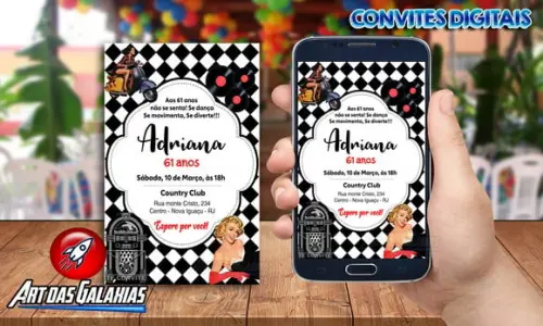 Convite Digital Anos 60, 70, 80