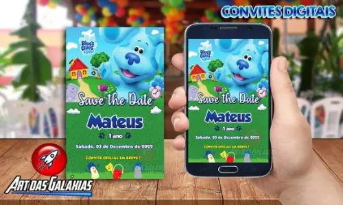 Convite Digital as Pistas de Blue - Save The Date