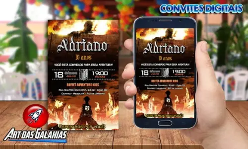Convite Digital Attack On Titan