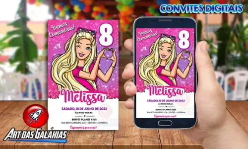 Convite Digital Barbie