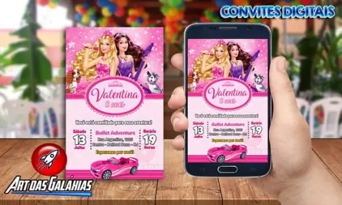 Convite Digital Barbie