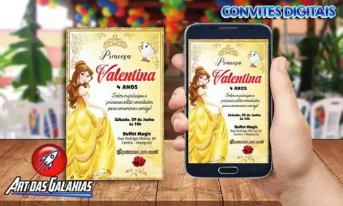 Convite Digital Bela e a Fera
