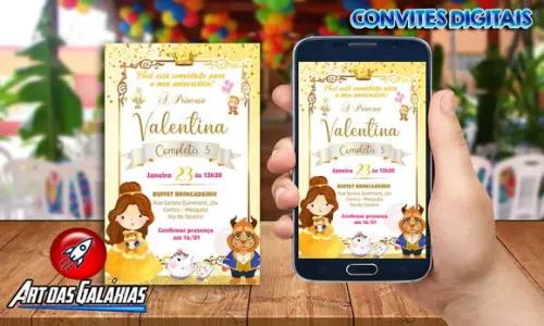 Convite Digital Bela e a Fera