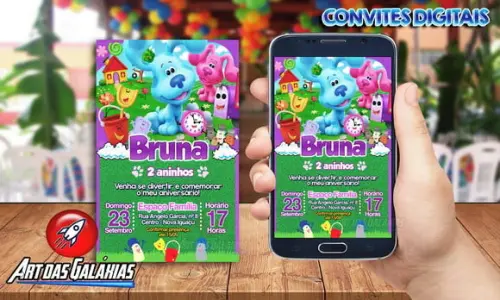 Convite Digital Blue Clues - As Pistas de Blue