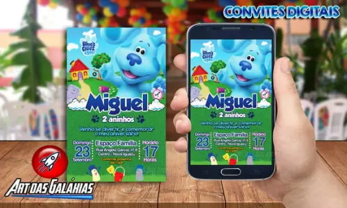 Convite Digital Blue Clues - As Pistas de Blue MOD1