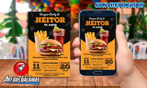 Convite Digital Burguer Party