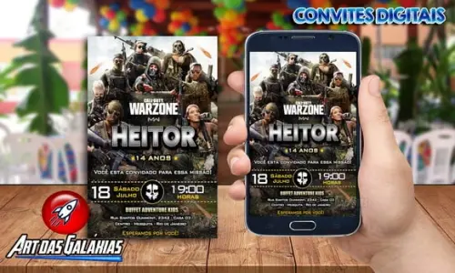 Convite Digital Call Of Duty Warzone