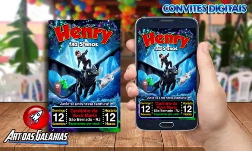 Convite Digital Como treinar o seu dragão MOD01