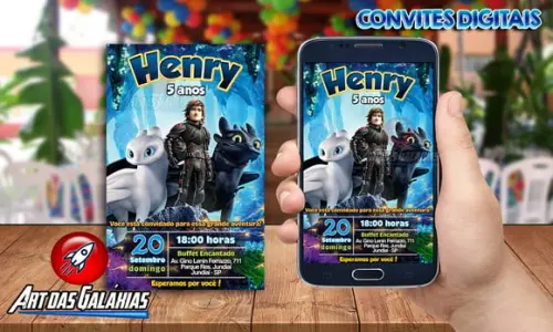 Convite Digital Como treinar o seu dragão