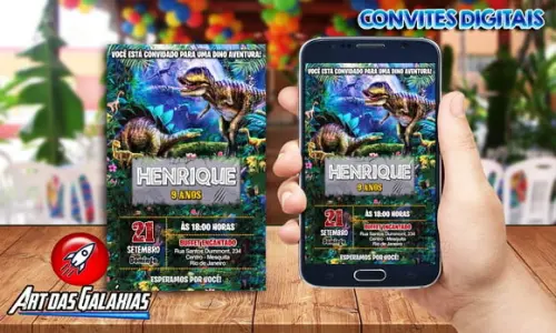 Convite Digital Dinossauros