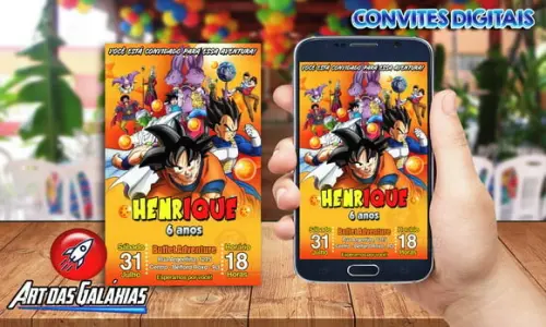 Convite Digital Dragon Ball Z