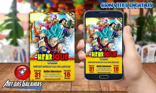 Convite Digital Dragon Ball Z