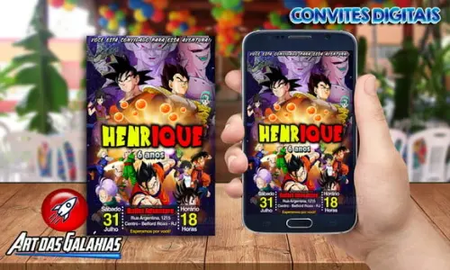 Convite Digital Dragon Ball Z