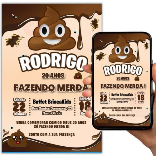 Convite Digital Fazendo Merda Mod01