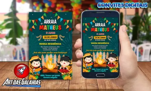 Convite Digital Festa Junina - Arraiá