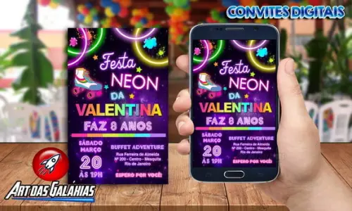 Convite Digital Festa Neon