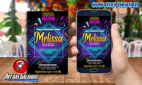 Convite Digital Festa Neon MOD01