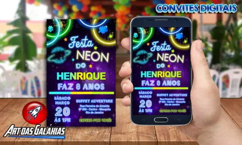 Convite Digital Festa Neon