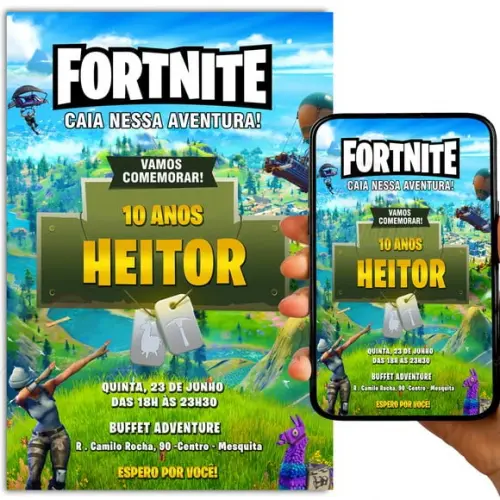 Convite Digital Fortnite