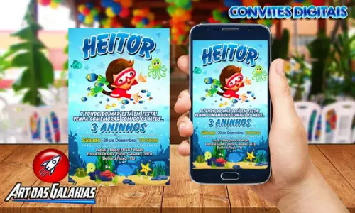 Convite Digital Fundo do Mar MOD01