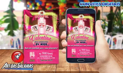Convite Digital Gin Rosa MOD02